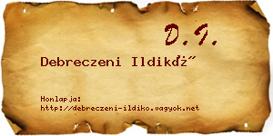 Debreczeni Ildikó névjegykártya