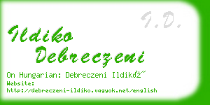 ildiko debreczeni business card